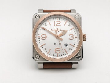 Bell &amp; Ross BR 03 White Steel &amp; Gold BR03A-WH-STPG-SCA