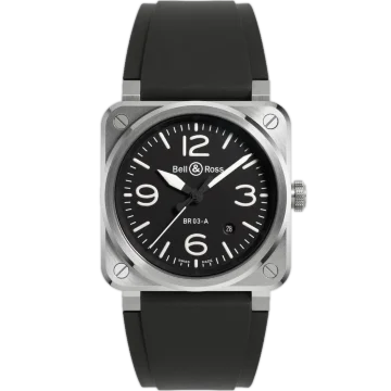 Bell &amp; Ross BR 03 Black Steel BR03A-BL-ST-SRB